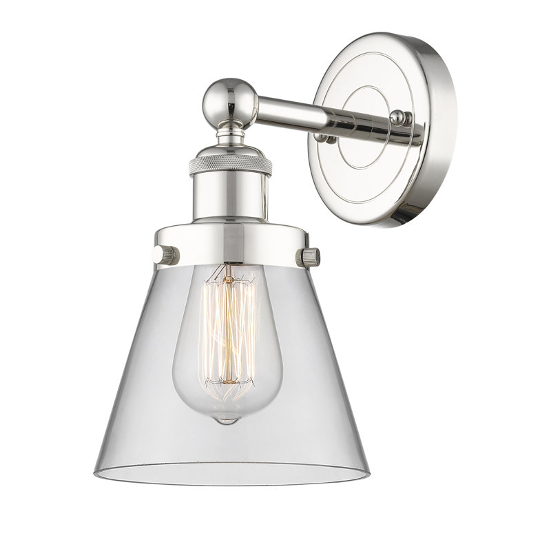 Charenton Armed Sconce, Clear, Polished Nickel