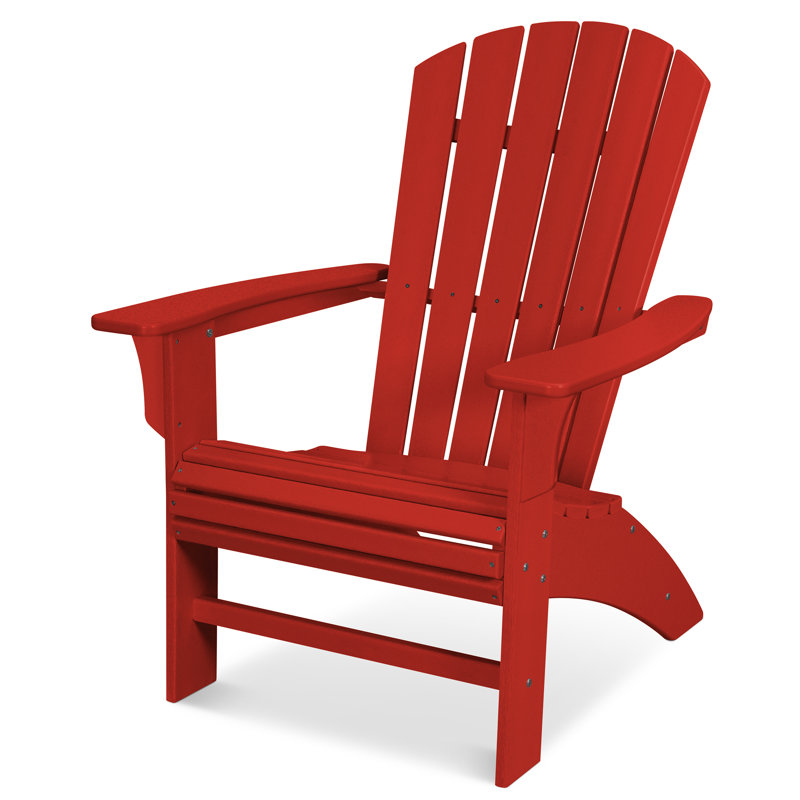 TREX Outdoors Yacht Club Curveback Adirondack Chair, Sunset Red