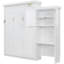 Grand lit à persiennes blanc avec rangement multiple, pin massif et blanc facile à assembler, style, lit, bois, assemblage, économie d'espace