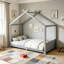 Lit de maison avec lattes de soutien, cadre de lit en bois massif pour enfants, aucun sommier et ouverture-906295732-906295733