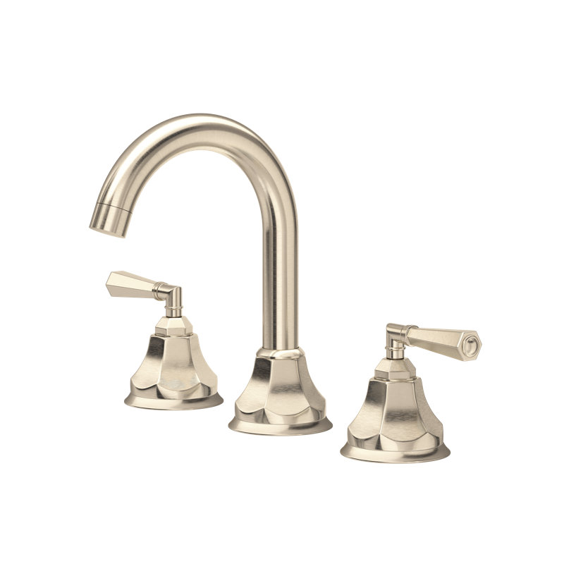 Palladian Widespread Lavatory Faucet with C-Spout, Satin Nickel