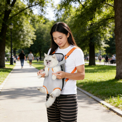 Breathable Pet Backpack Carrier, 14.96x11.02x5.51 inches, Gray