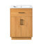 Meuble-lavabo de 61 cm (24 pouces) avec lavabo en céramique, tiroirs rabattables, étagères de rangement, tablette réglable et portes à fermeture douce.
