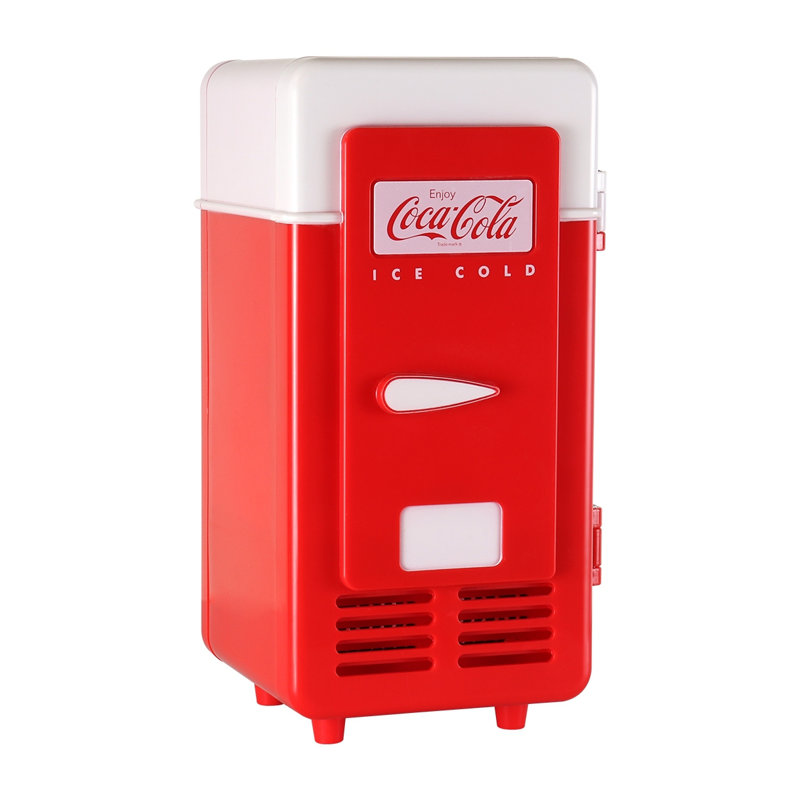 Coca-Cola Single Can Cooler, Red, USB Mini Fridge for Desk, Office, Dorm