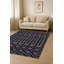 Tapis géométrique en polyester tissé à la machine en noir-1652191396