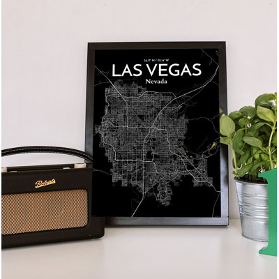 «Las Vegas City Map», reproduction d'impression sur affiche