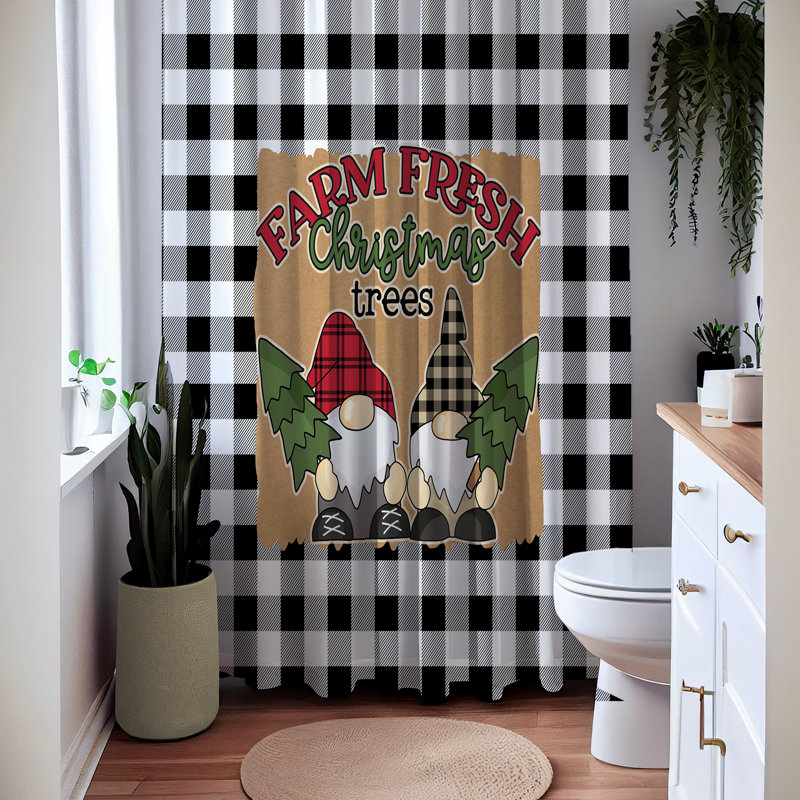 Jocell Plaid Shower Curtain, 83" H x 70" W