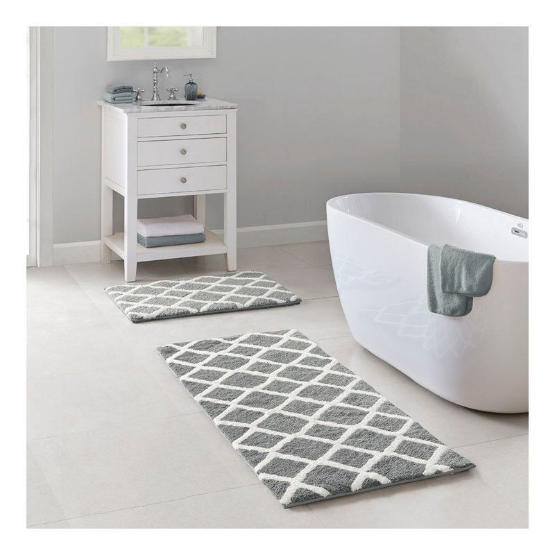 Tapis de bain réversible en microfibre touffetée à poils longs, Rectangle 1 pi 9 po x 2 pi 10 po