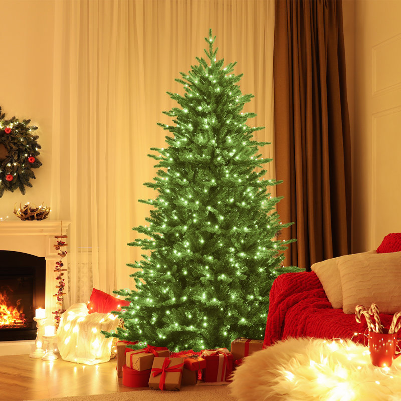 The Holiday Aisle® 7ft App Controlled Christmas Tree, Pe/pvc Xmas Tree W/ Colour Changing Led Lights, 7' H