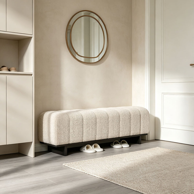 Banc de salle à manger intérieur, pieds en bois d'hévéa, 250 lb, siège confortable pour la salle à manger / salon