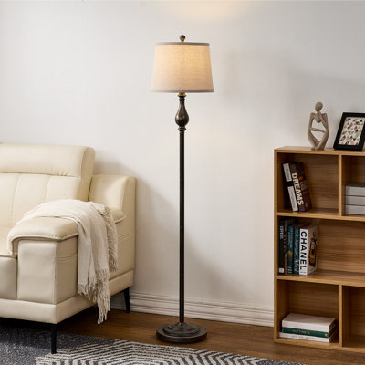  Janousek 62.5" Traditional Metal Floor Lamp with 3-Way Dimmable Roman Column Design