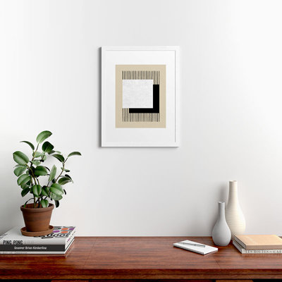 MoonlightPrint Square BW Stripes Framed Art Print