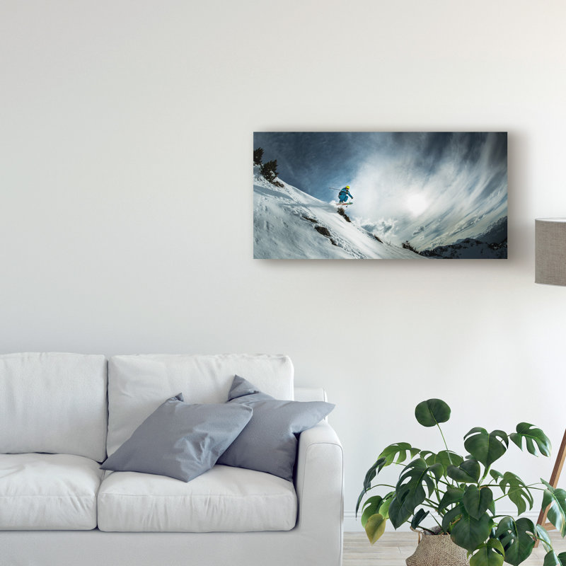 «Ski Jump» par Eric Verbesth - reproduction de photo sur toile, H 12 po x l 24 po x P 2 po