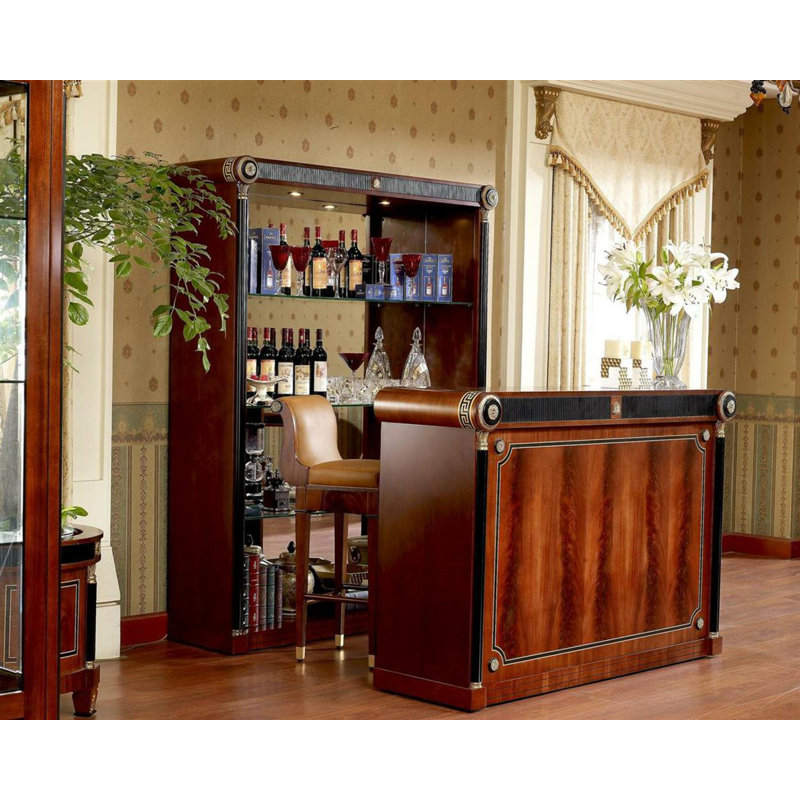 Edelman 60.6'' Solid Wood Bar Cabinet