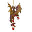 12.7cm Handmade Striped Resin Dragon Hanging Figurine Ornament