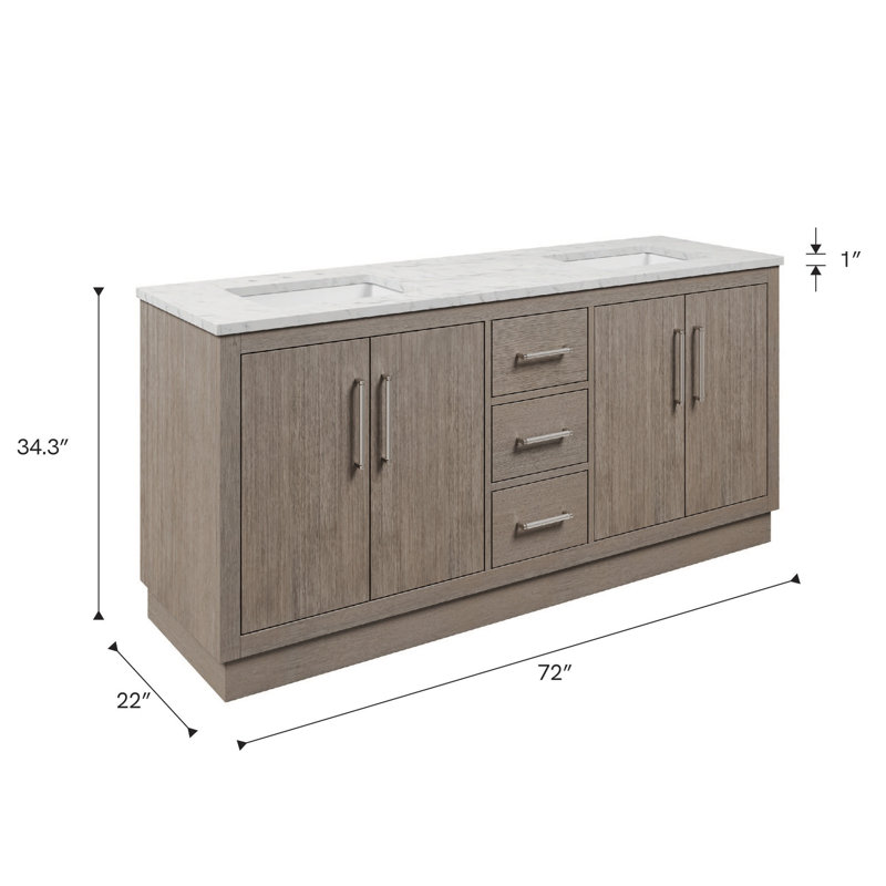 Hugo 72'' W Double Vanity, Chrome