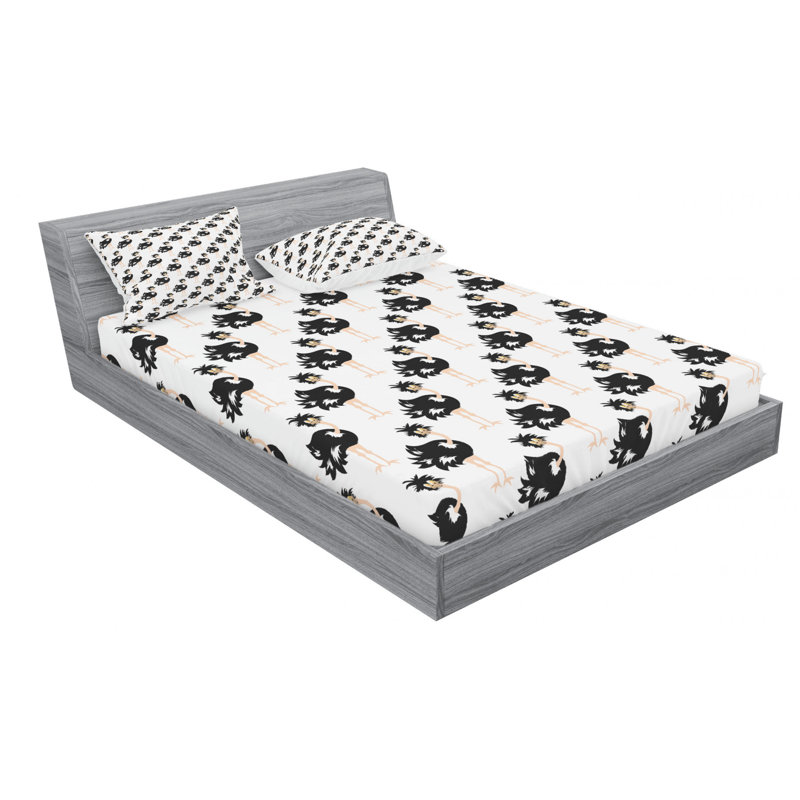 Ensemble de draps en autruche, Ensemble de draps pour lit double avec un drap-hou