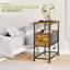 Modern Side Table With Drawer, Open Shelf, USB & Type-C Charging Ports, EU Socket, 30 × 60 × 62 cm-87014474