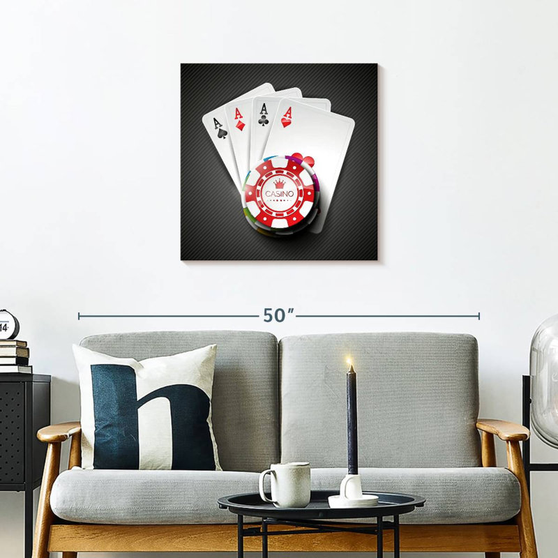 Senne Casino Four Aces, H 24 po x l 24 po