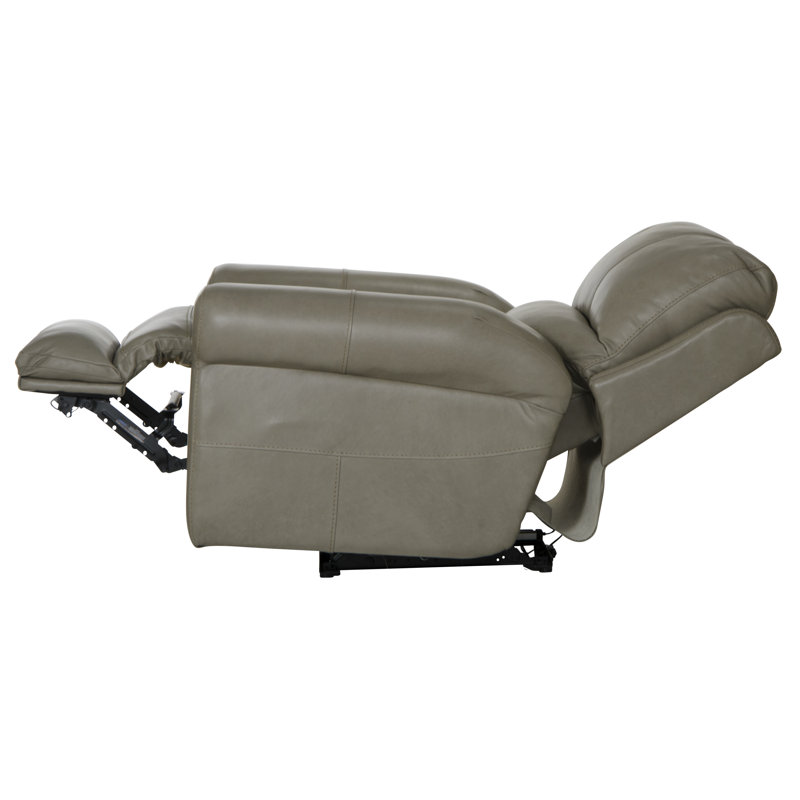 Fauteuil inclinable électrique en cuir italien Nicey, Similicuir beige