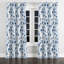 Rideaux à motif floral - Rideau à œillets bleu et fleurs - 1 panneau-1677429079-1677429072