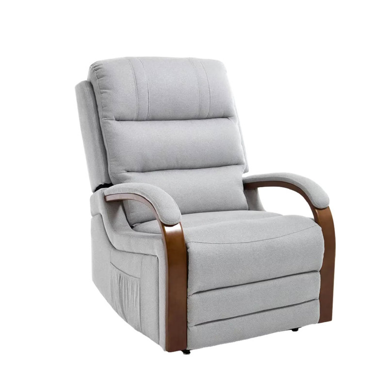 Dual Motor Recliner Chair, Adjustable Recliner with Lumbar Support and Padded Seat Backrest, Light Gray