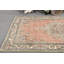 Grand tapis turc Oushak rétro avec motifs floraux entrelacés brun / rouge