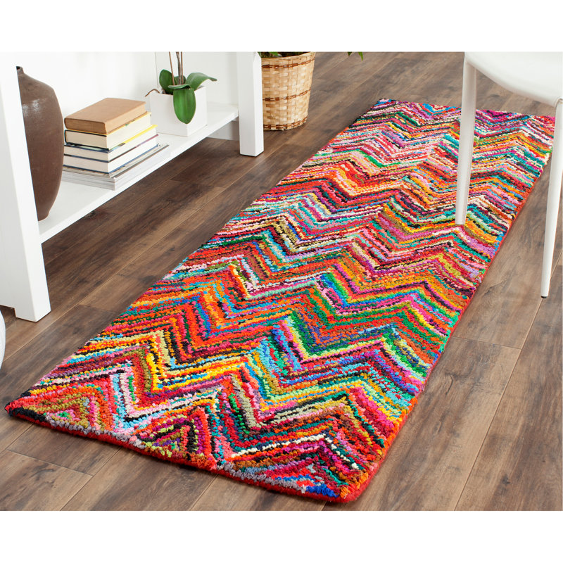 Tapis multicolore touffeté à la main Barnes, Tapis de couloir 2 pi 3 po x 7 pi