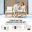 Outsunny 4 Seater Rattan Garden Furniture Set 3 Piece Corner Sofa-1510807850