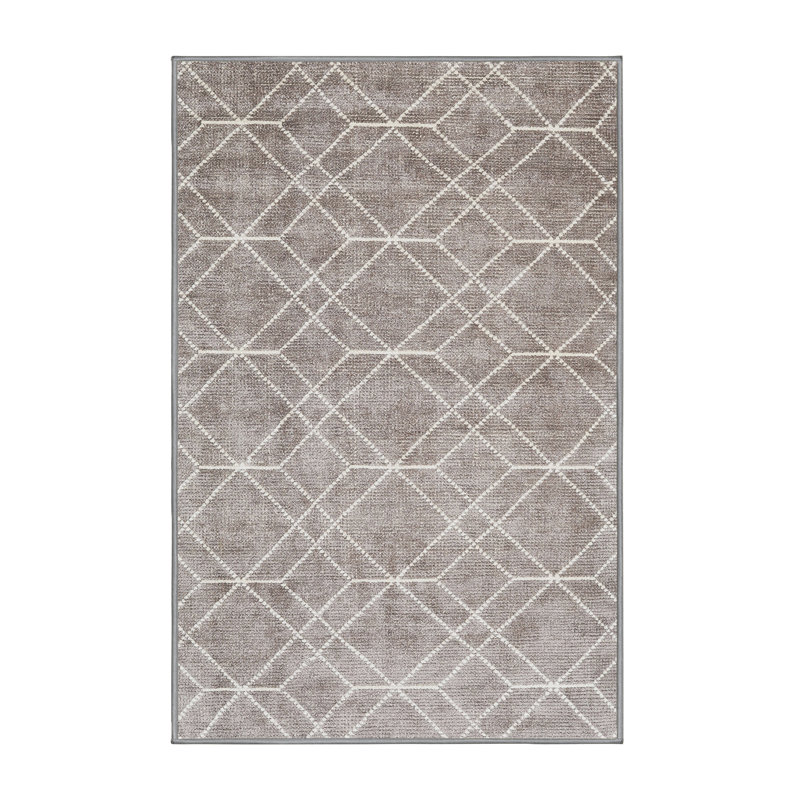 Tapis zone gris clair contemporaine, Rectangle 6 pi x 9 pi