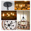 Lustre rustique en bois 6 lumières Farmhouse