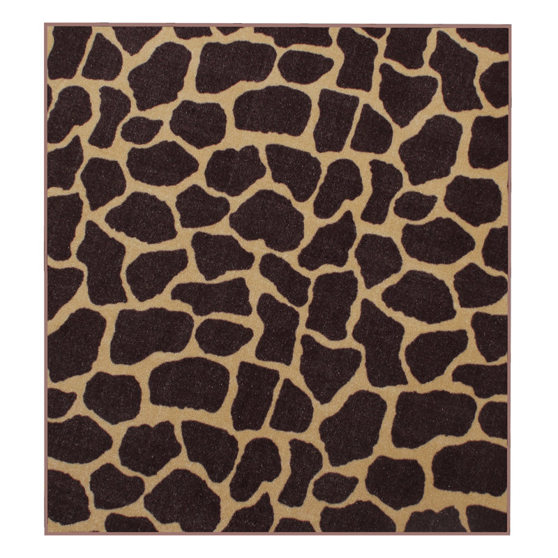 Tapis carré à imprimé animal brun / doré, Carré 10 pi