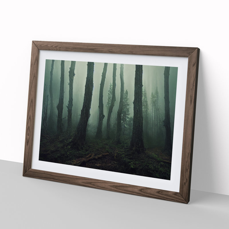 Forest Mist Vol.3 - Single Picture Frame Painting, 46cm H x 64cm W x 2cm D, Walnut
