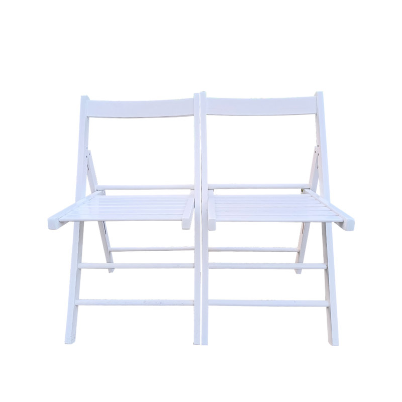 Chaise pliante polyvalente en bois massif pour 4 personnes - pour différents environnements, Blanc