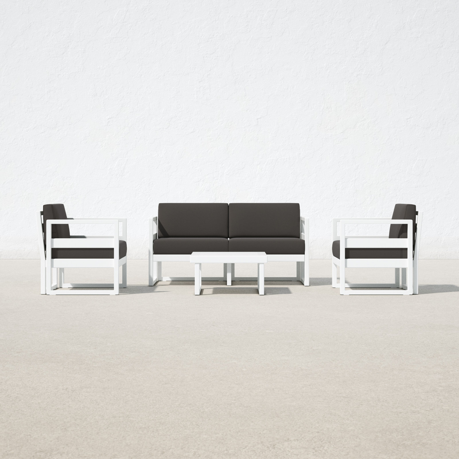Lane 4-Person Patio Seating Group, Charcoal, White