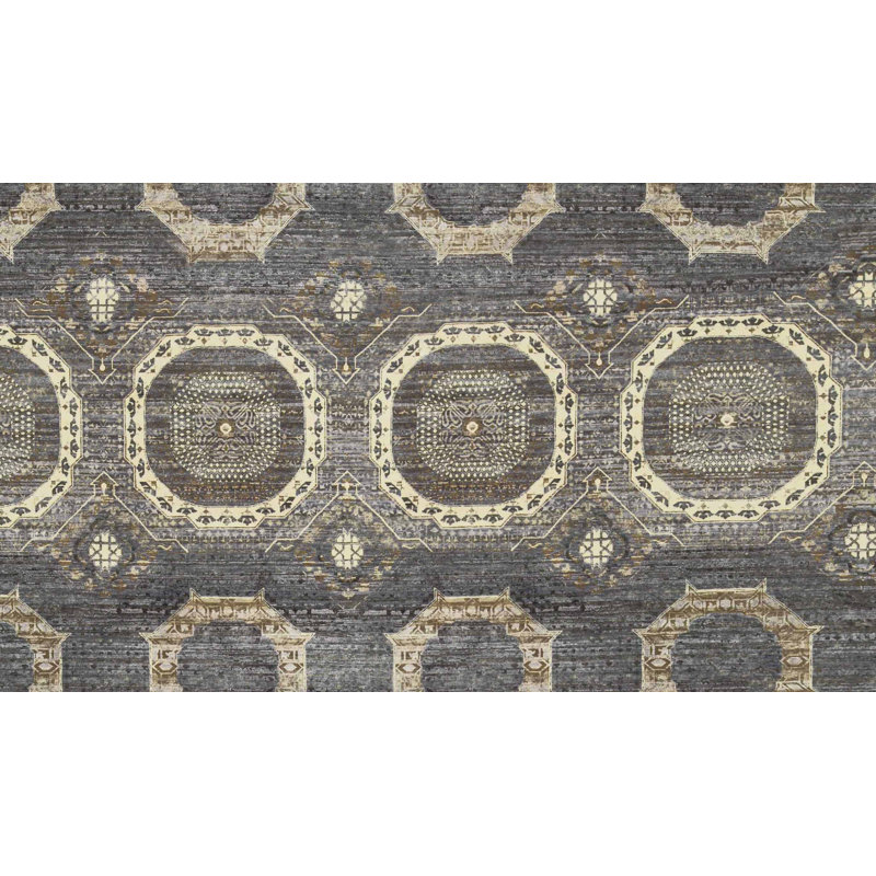 Hand-Knotted High-Quality Gray Area Rug