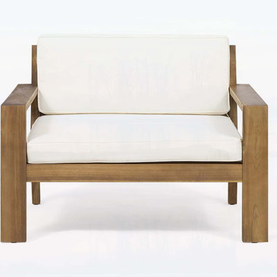 Fauteuils club en bois d'acacia résistant avec coussins imperméables pour une assise et une détente élégantes à l'extérieur
