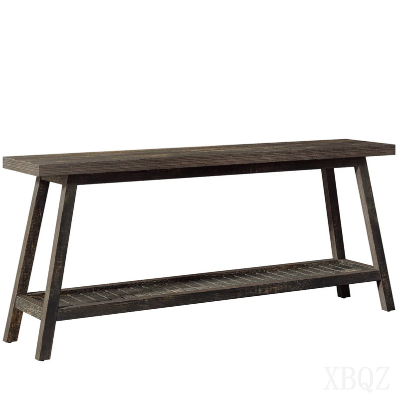 2-Tier Sofa Table,Console Table,Side Table, Dark Brown