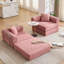 Canapé-lit modulaire convertible pour petits espaces, sans assemblage requis, accoudoirs amovibles, revêtement en velours côtelé, rose-879291400