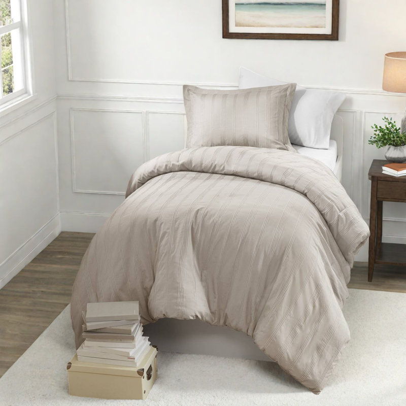 Ensembles de literie à rayures neutres tissés, polyester doux, simple moderne TG pour chambres à coucher