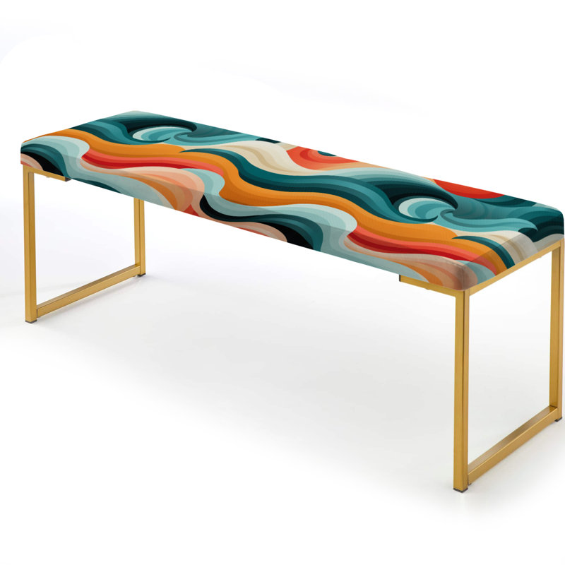 Banc rembourré Mod Wave Revival - Mid Century