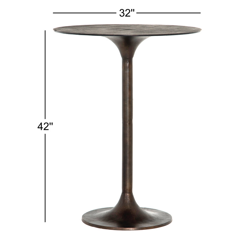 Table de salle à manger Roksana, Hauteur de la barre (hauteur de 42 po), Rouille antique