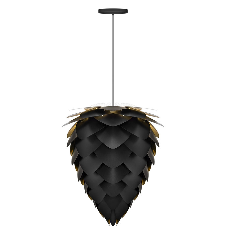 Black Geometric Plastic Mini Pendant Light Fixture