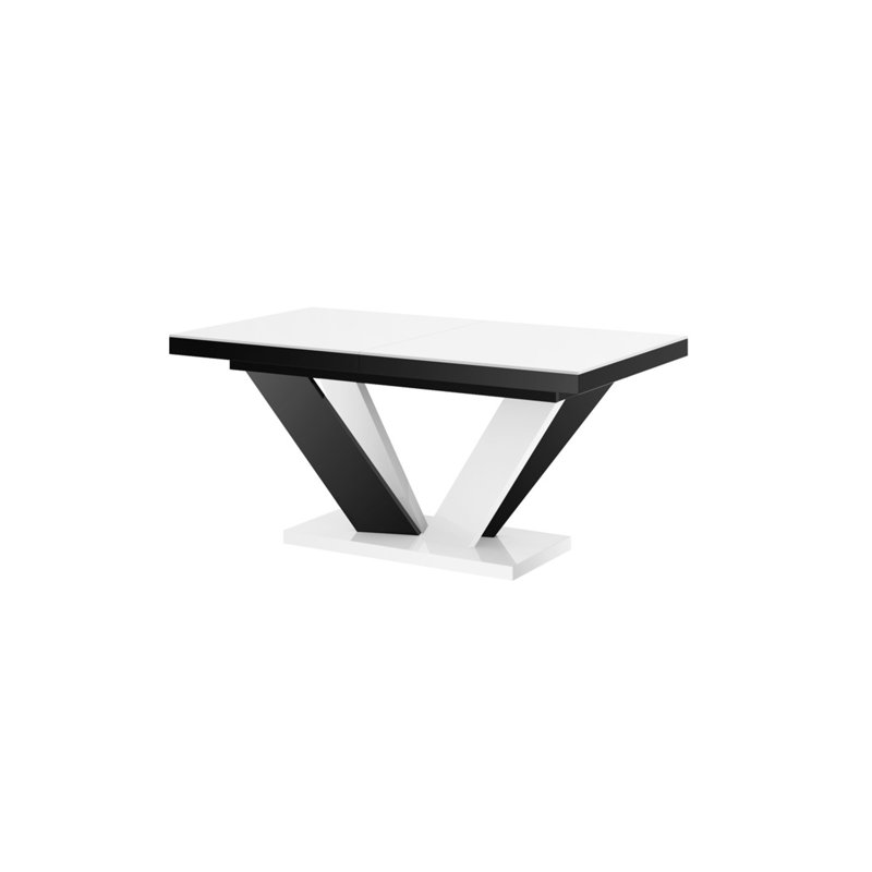Chingiz Extendable Dining Table, White/Black