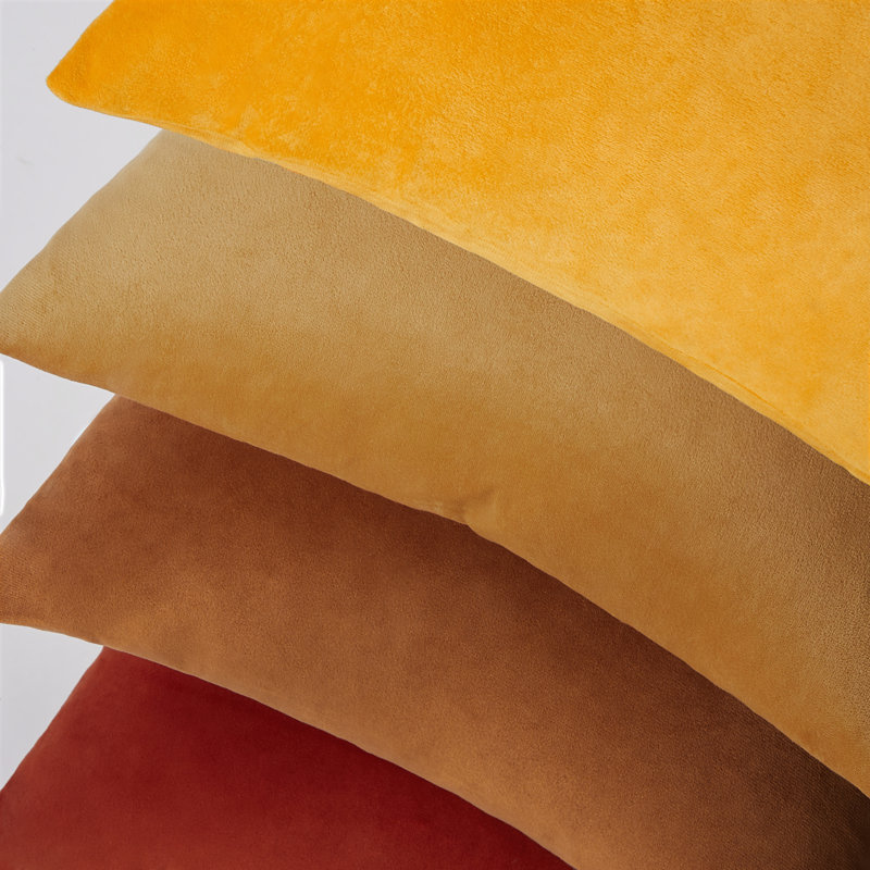 Velvet Throw Pillow Covers,Contrasting colors Pillows Decorative Set of 4, Square 18", Yellow