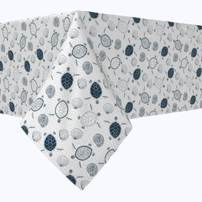 Rectangular Tablecloth, 100% Cotton, 52X104", Underwater Wildlife