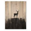 Silhouette de cerf sur une montagne - décoration murale en bois moderne sur bois de pin naturel-943163851