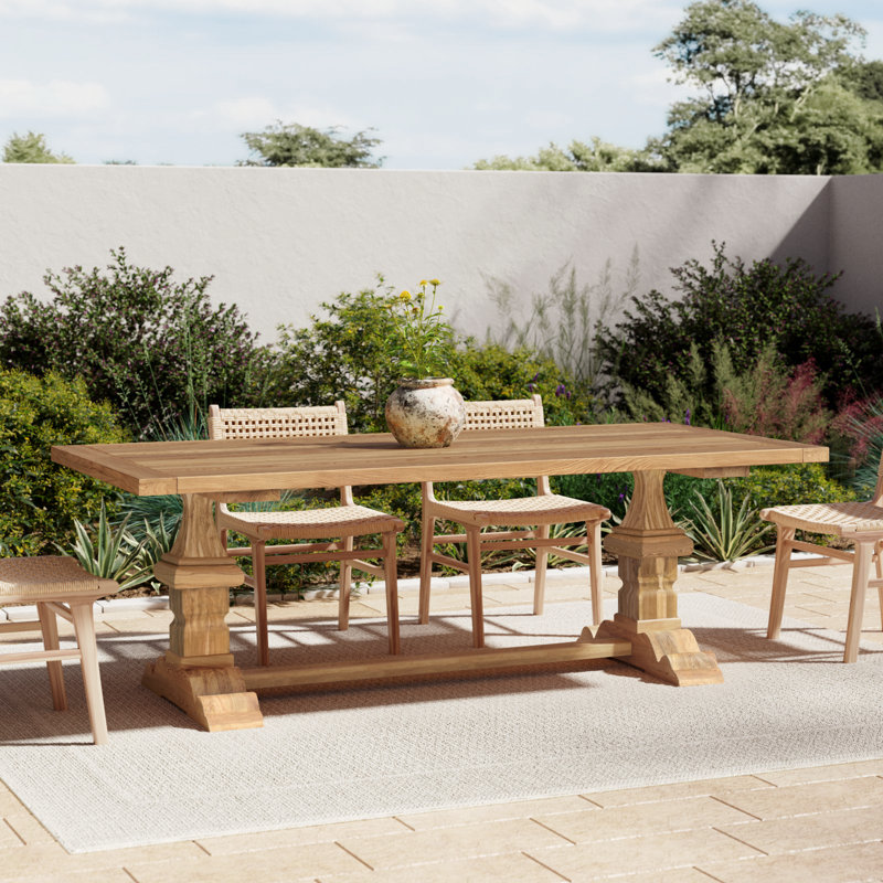 Kinzer Rectangular Teak Outdoor Dining Table
