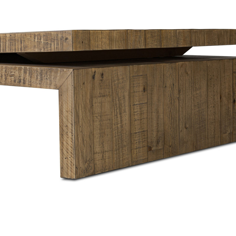Henn Rectangular Kiln-Dried Wood Coffee Table, Sierra Rustic Natural