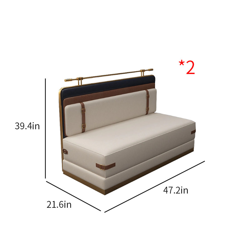 Banc rembourré en similicuir Western